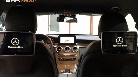 Màn hình gối đầu Mercedes-Benz GLS450, GLS600 giải trí đa phương tiện đầy đủ cho người ngồi ghế sau